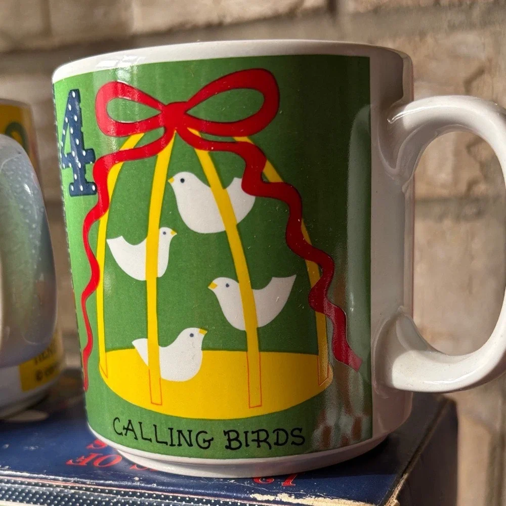 Vintage Grant Howard‎ 12 Days of Christmas Mug Set of 4 12oz Multicolor 1983
